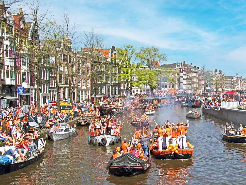 King's Day Amsterdam canals